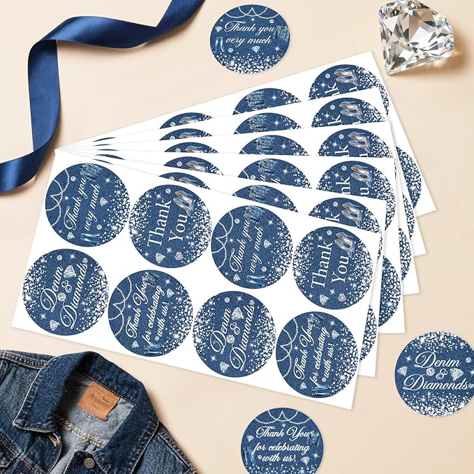 Serencatcher 80Pcs Denim and Diamonds Party Decorations, Denim and Diamonds - Image 3