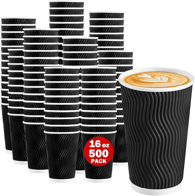 Lamosi 500 Pack 16 oz Disposable Coffee Cups, Paper Coffee Cups 16 OZ by BuyNow