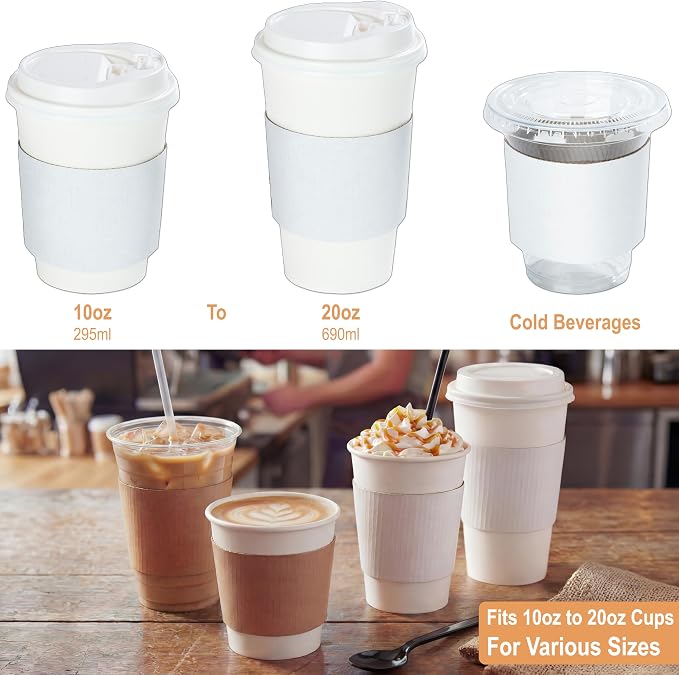 White Coffee Sleeves For 10 to 20 oz. Cups - Image 4