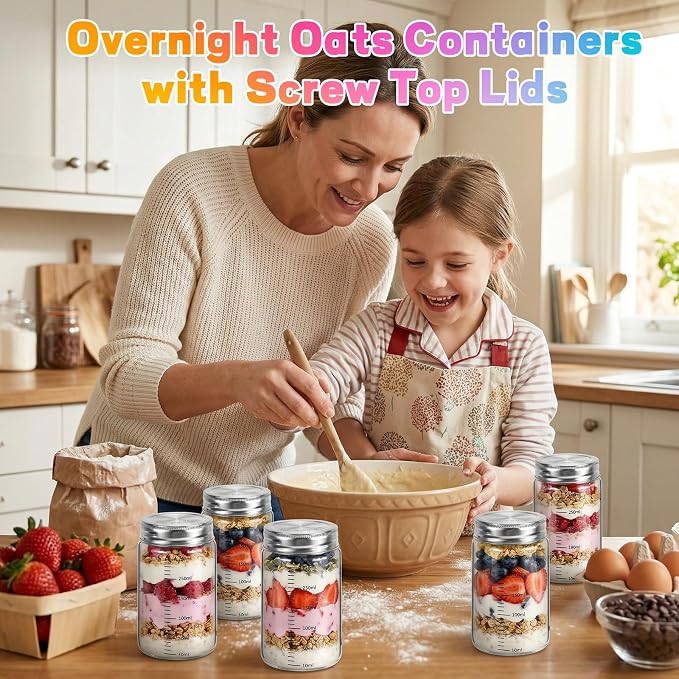 8 oz Small Glass Coffee Jars Spice Jar Round Storage Canister - Image 5