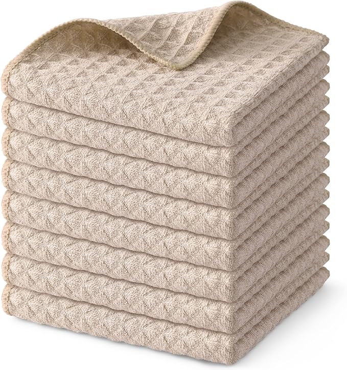 Homaxy Microfiber Waffle Weave Kitchen Dish Cloths, 12 x 12 Inch Ultra by Homaxy