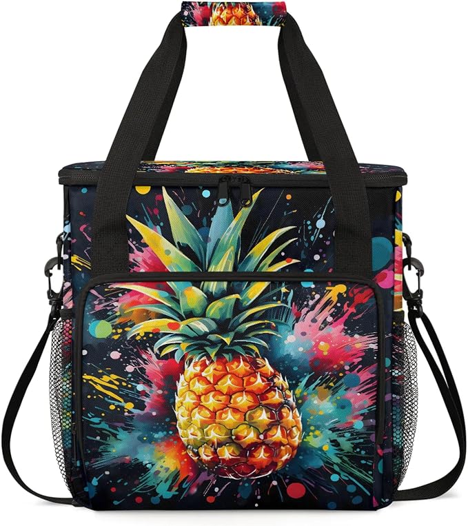 Pineapple Coffee Maker Carring Bag, Large Insulated Storage Organizer Case Tote by Home