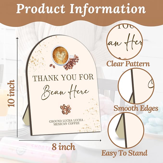 Coffee Bar Wooden Table Sign, Espresso Bean Sign - Image 2