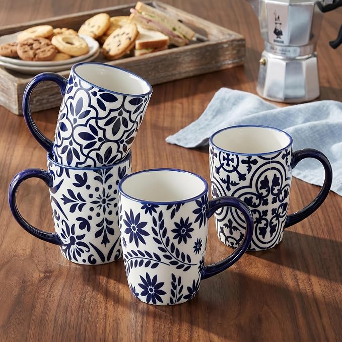 glowworm Coffee Mugs, 16 Ounce Ceramic Coffee Cups Set of 4, Large Latte Cups - Image 6