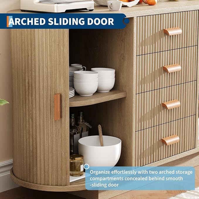 47" Fluted Sideboard Buffet Cabinet - Image 6