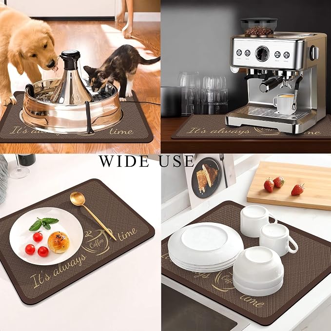 Coffee Mat for Countertops, Coffee Bar Accessories Fit Under Coffee Maker - Image 2