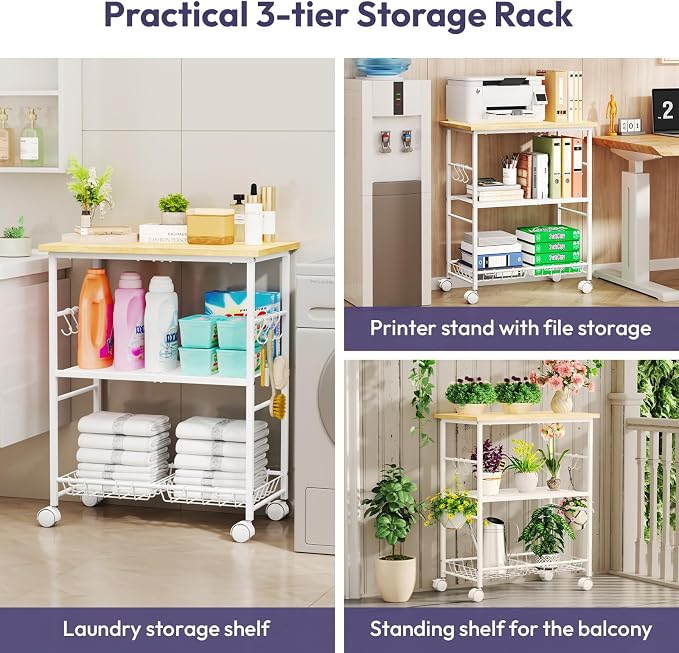 SWTYMIKI Rolling Kitchen Microwave Cart - Image 6