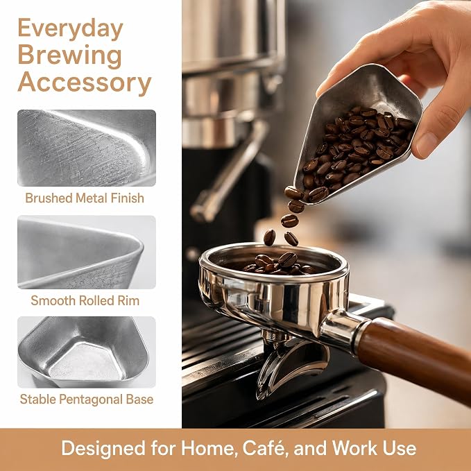Coffee Dosing Cup, Premium Stainless Steel Bean Tray, Precise Measurement - Image 4
