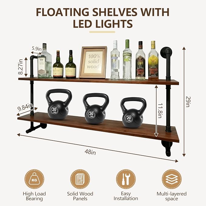 ROGMARS LED Gaming Floating Shelves - Image 2