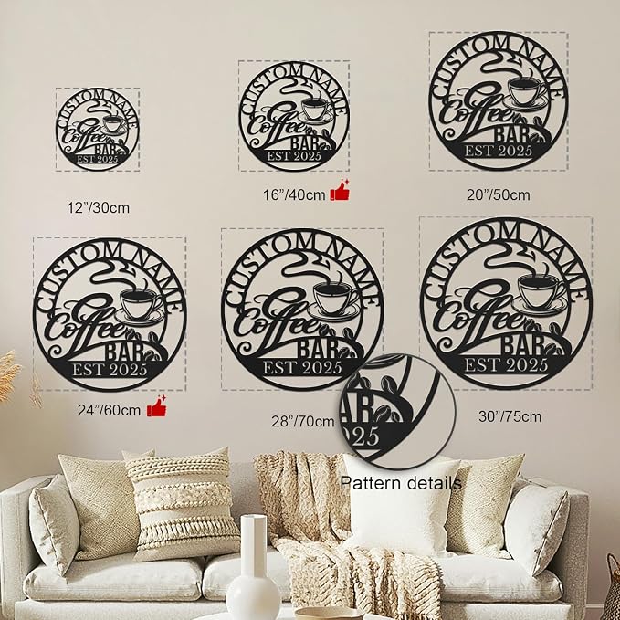 Personalized Coffee Bar Sign, Coffee Sign - Image 8