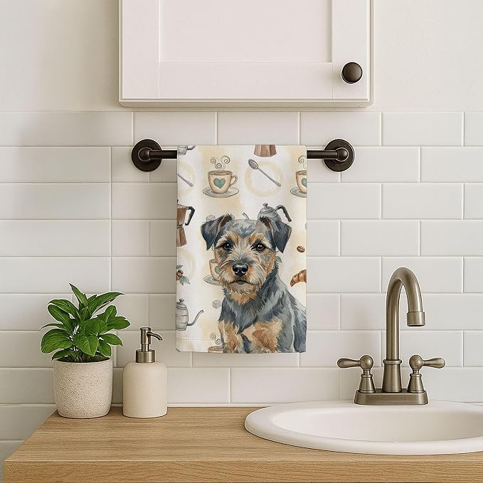 Caroline's Treasures Blue and Tan Border Terrier Coffee Bar Kitchen Towel - Image 7