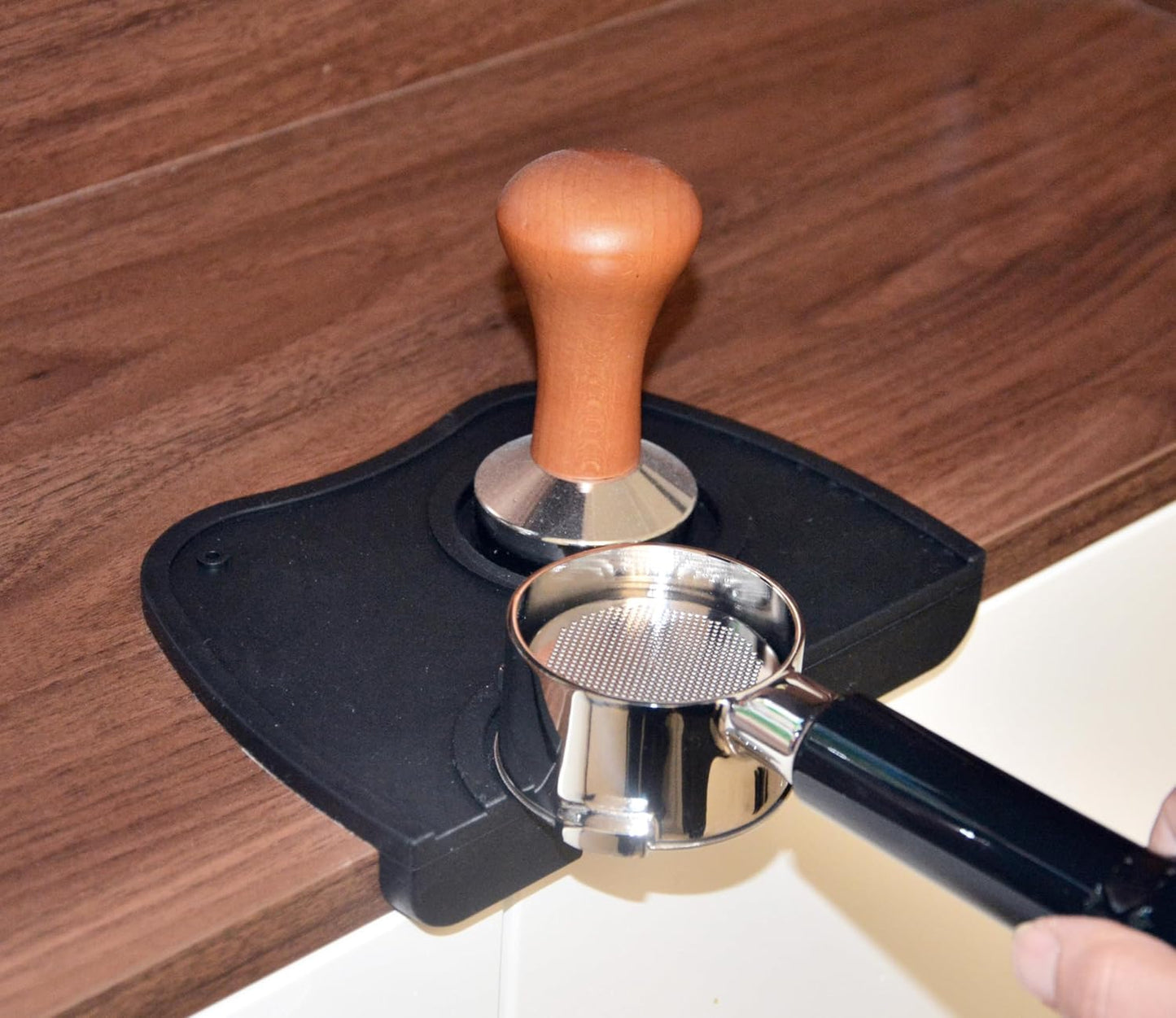 Silicone Gel Coffee Tamper Mat, Espresso Silicone Mat 6.9 in X 4.9 in, Silicone Tamping Pad for Barista Tool Home Kitchen Bar Coffee Shop
