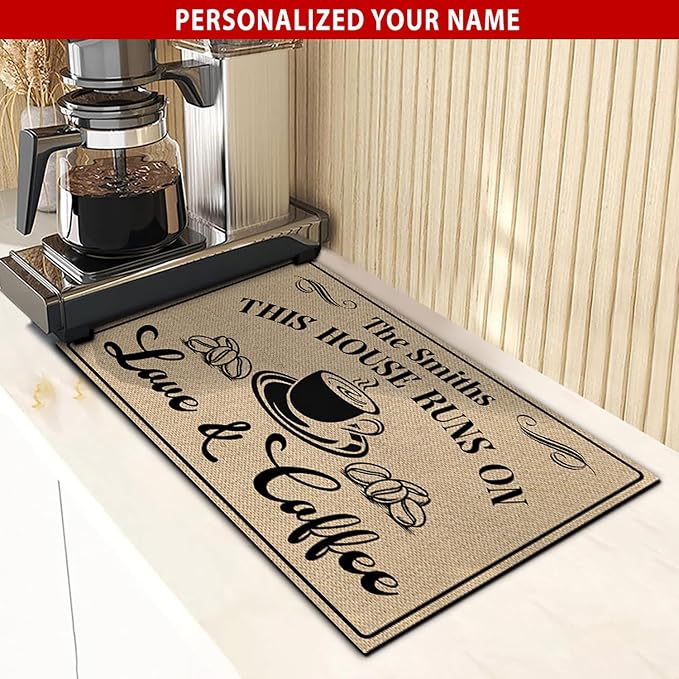 THUYPT Personalized Coffee Mat, Coffee Station Mat Quick Dry, Coffee Spill Mat - Image 3