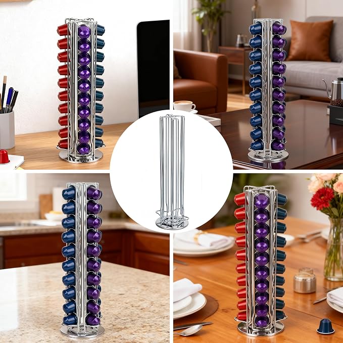 Silver 40 Pods Coffee Pod Holder - Image 7