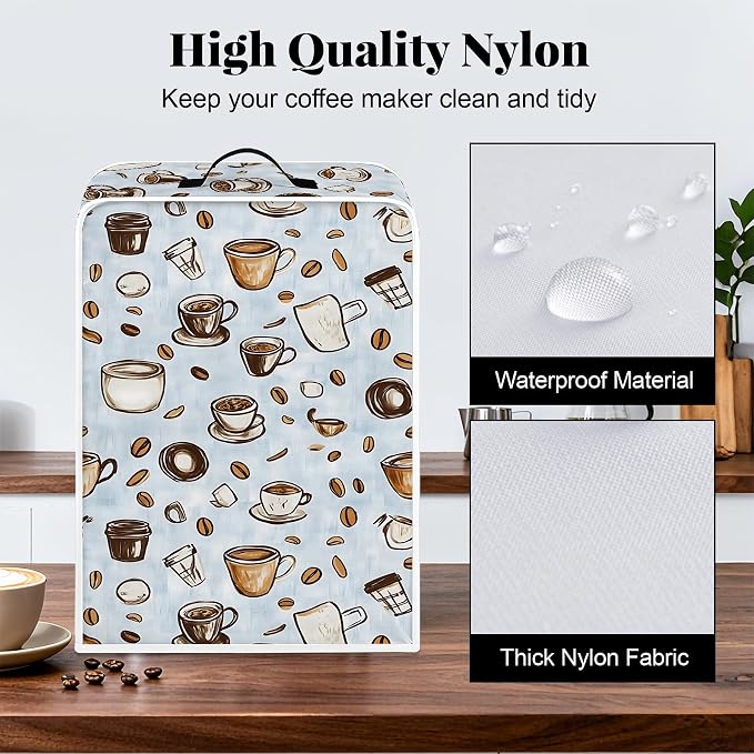 BVBOX Coffee Maker Cover, Durable Dustproof Lightweight Polyester Cotton Blend - Image 4
