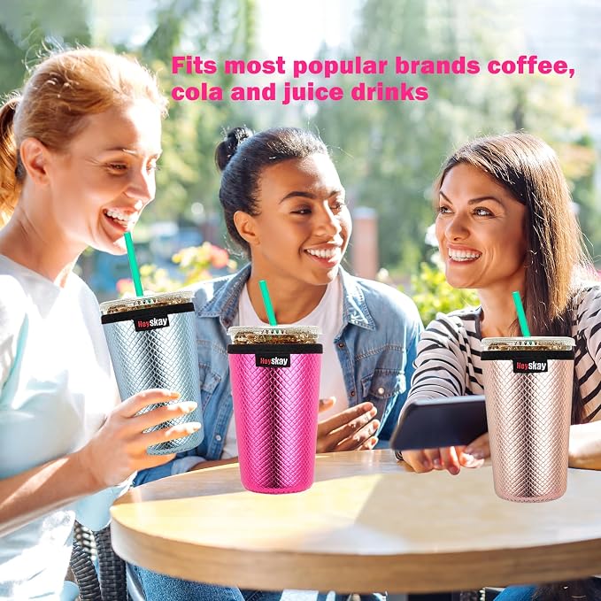 HEYSKAY Insulated Coffee Cup Sleeves Reusable Neoprene Iced Coffee Sleeve Hot - Image 5