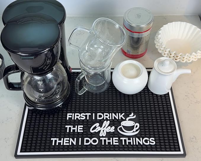 First I Drink the Coffee Then I Do the Things Silicone Station Mat by CALUVAR