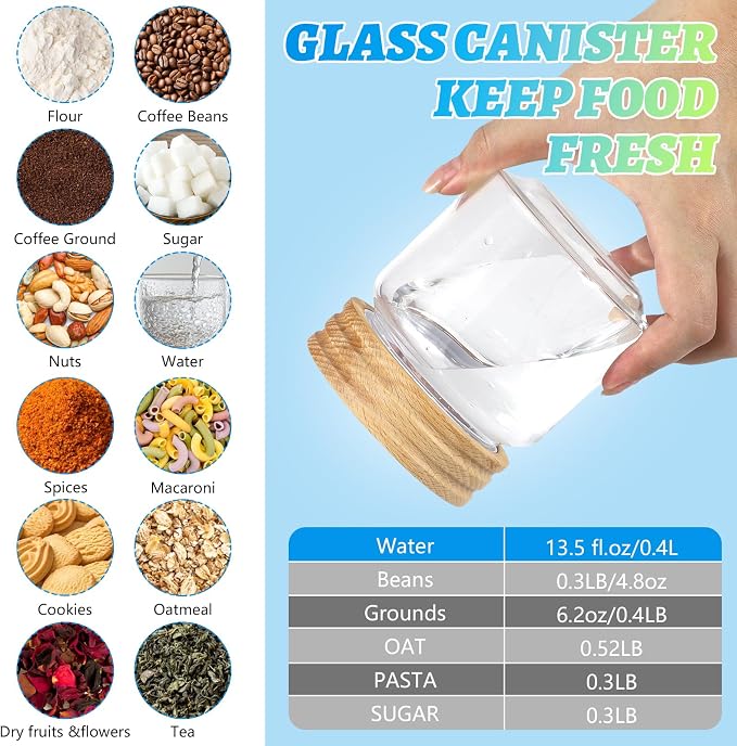 Small Glass Jars with Airtight Lid 13oz Seasoning Containers Glass Spice Jar - Image 3