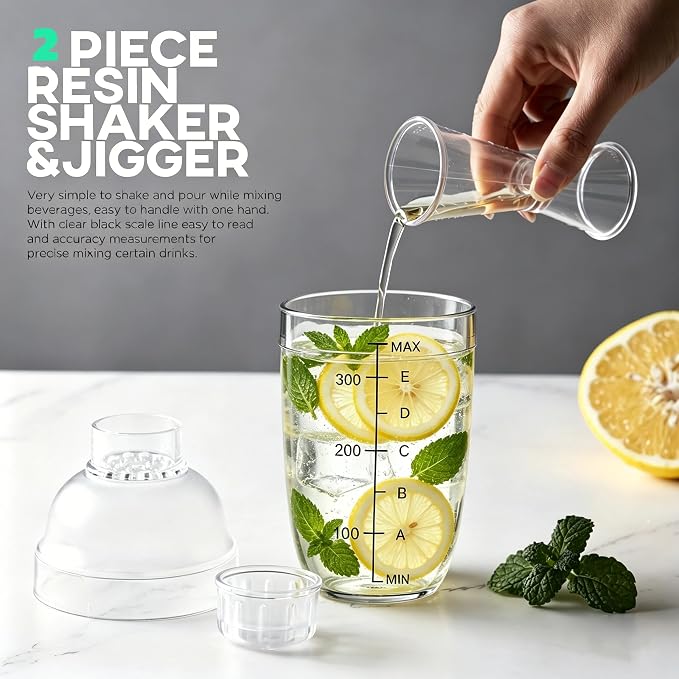 Homestia 2 Pack 350ml Plastic Cocktail Shaker - Image 3