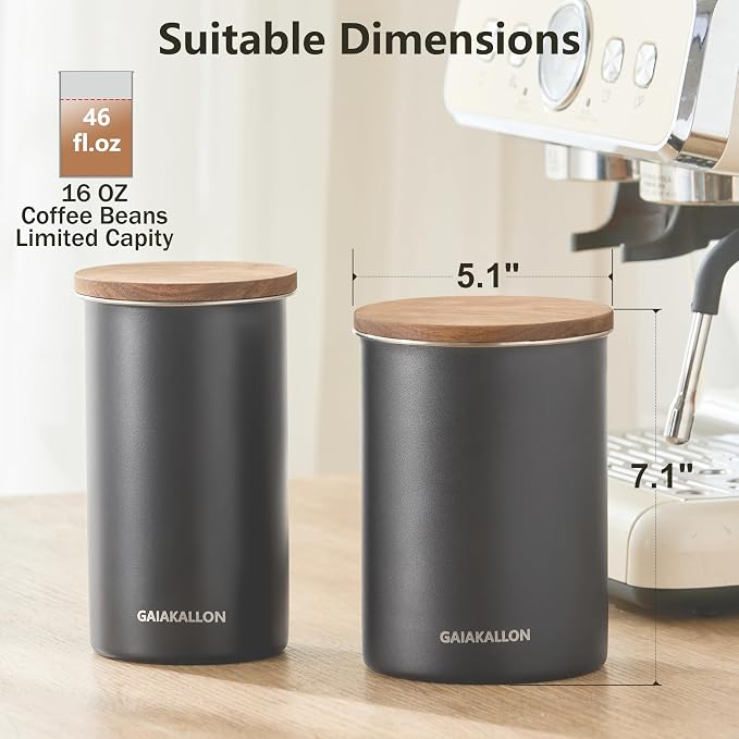 Vacuum Coffee Canister, Stainless Steel Airtight Canister - Image 4