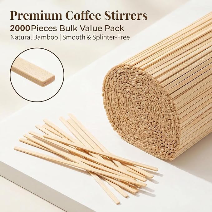 MAQIHAN 2000PCS Bamboo Coffee Stirrers - Image 2