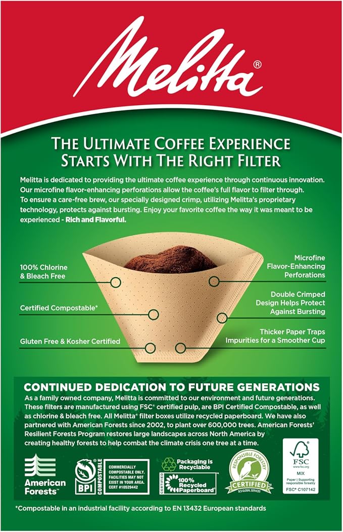 Melitta #4 Unbleached Coffee Filters, Natural Brown, Flavor Enhancing Coffee - Image 3