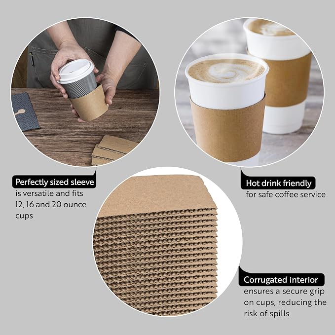 Restaurantware SLEEVES ONLY: Restpresso 5.1 x 2.8 Inch Coffee Cup Sleeves 50 - Image 3