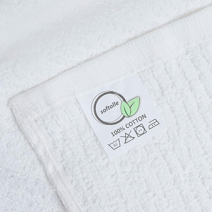 Towels Kitchen Bar Mops Towels, 100% Cotton Super Absorbent White Bar Towels - Image 3