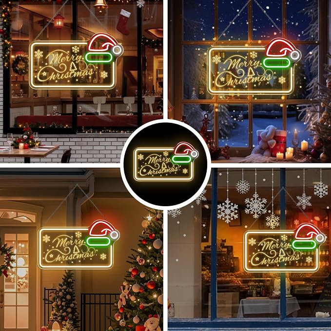 16.5 x 10’’ Merry Christmas Neon Sign, Carving LED Sign - Image 7
