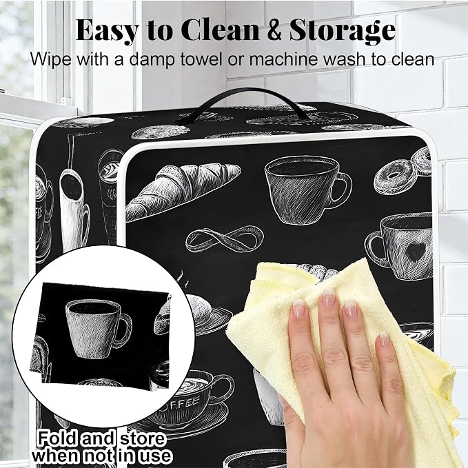 BVBOX Coffee Maker Cover, Durable Dustproof Lightweight Polyester Cotton Blend - Image 6