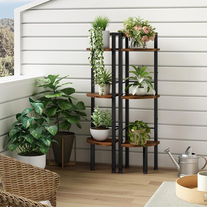 Tajsoon Small Corner Shelf Stand 3 Tier 39.6" Industrial Corner Display Shelf - Image 7