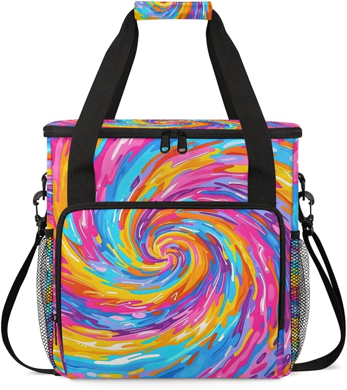 Tie Dye Colorful Boho Rainbow Coffee Maker Carring Bag, Large Insulated Storage by Home