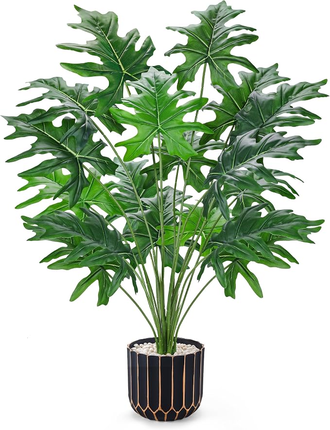 Der Rose Fake Plants Tall Green Artificial Tropical Faux Plants Indoor by DerRose