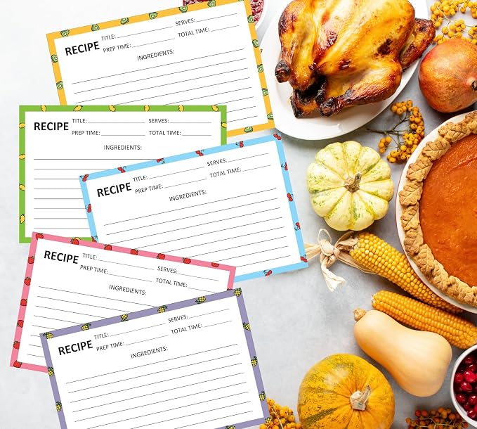 Recipe Cards 75 PCS 4x6inch Double Sided Thick Card Stock Original 5 Fruit - Image 2