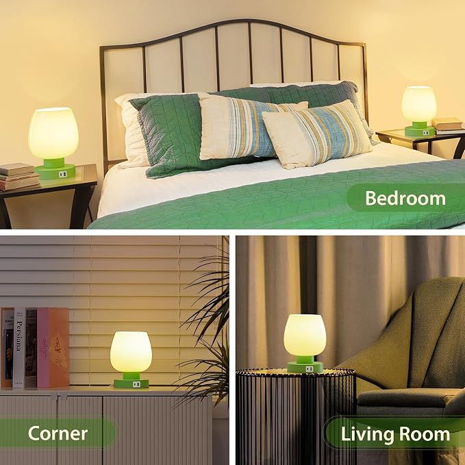 Touch Bedside Table Lamp with USB Charging - Image 6