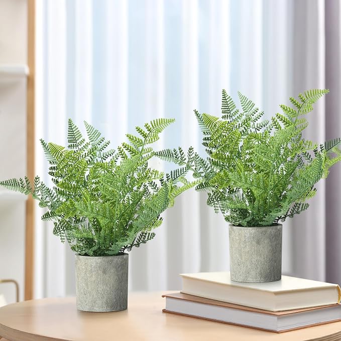 FAVOWREATH 2 Pack Small Fake Plants Potted Artificial Plants Indoor - Image 3