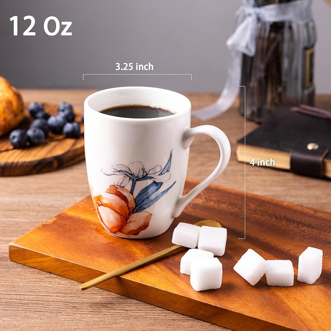 GBhome 12oz Coffee Mugs Set fo 6, Ceramic Coffee Mugs - Image 2