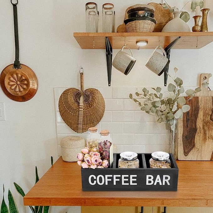 ELLDOO Coffee Bar Wooden Storage Box - Image 6