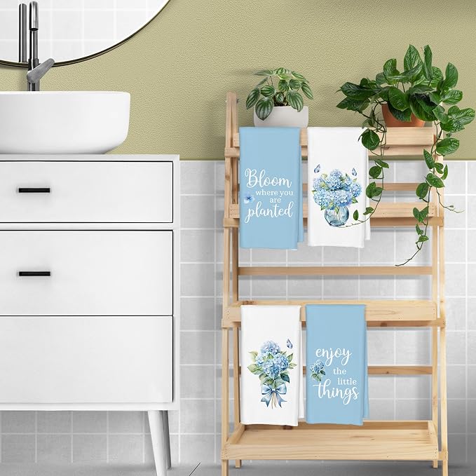 Hydrangea Kitchen Towels Set of 4 - Image 3
