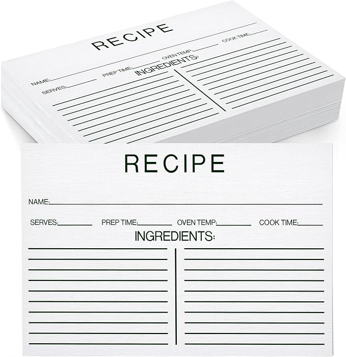 Recipe Cards 4x6 Inches Blank Double Sided - Image 2