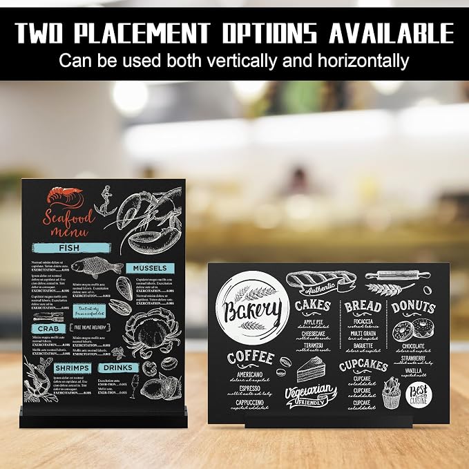 EHWINE Chalkboard Easel Sign Set, 4 Pack 8.7 x 12 Inch Double-Sided Wooden - Image 5