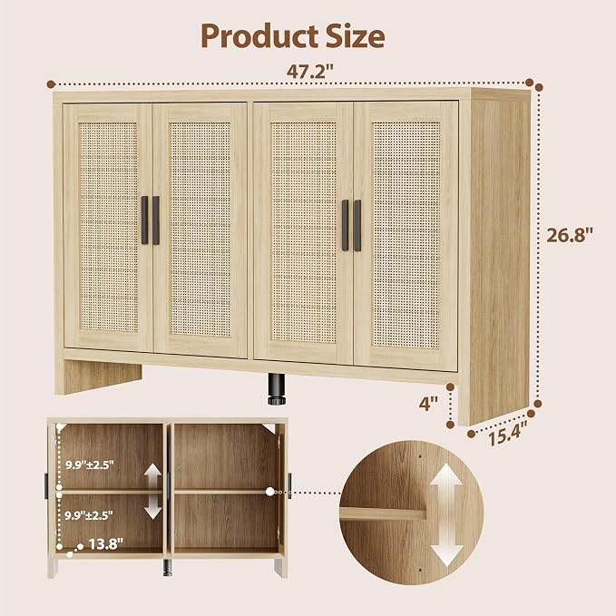 Mericonia Rattan Buffet Cabinet - Image 2