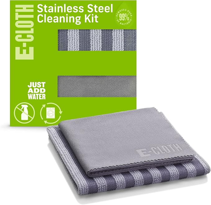 E-Cloth Stainless Steel Microfiber Cleaning Cloth Pack by E-Cloth