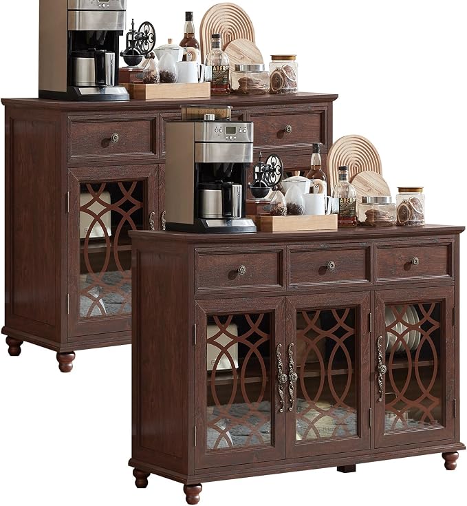 Joaxswe Farmhouse Sideboard Buffet Cabinet Set of 2 by Joaxswe