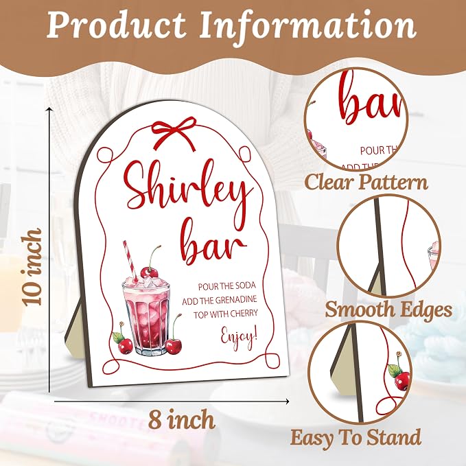 Bow Shirley Bar Sign, Baby Shower Welcome Sign, Baby Shower Table Decor Sign - Image 2