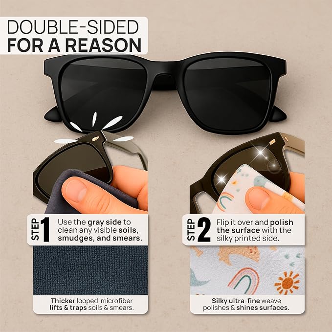 Microfiber Wholesale Quick Cloth Glasses Cleaning Cloths–5x7 Dinosaurs 2-Pack - Image 3