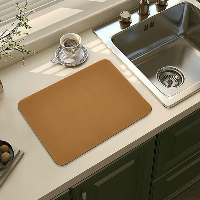 Camel Dish Drying Mat for Kitchen Counter No-slip Rubber Bottom Dish Drying - Image 8