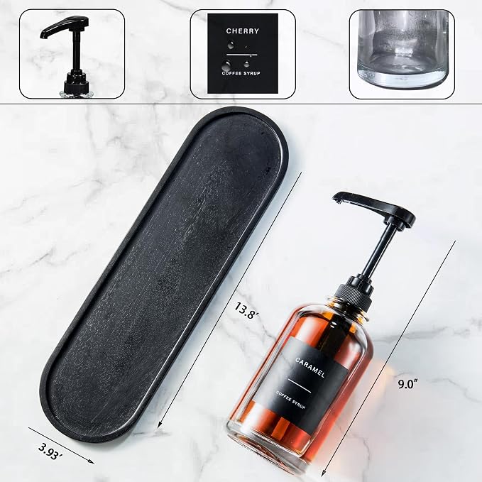 Coffee Syrup Dispenser for Coffee Bar, Glass Syrup Bottle - Image 4
