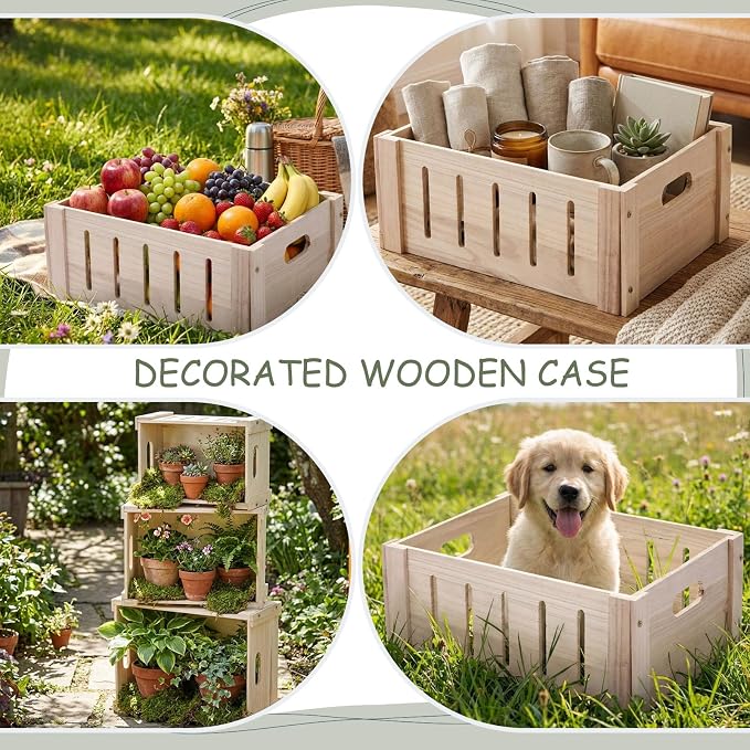 Ripeng 3 Pcs Decorative Wood Crates - Image 5