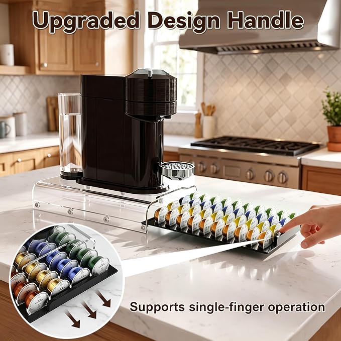 Upgraded Coffee Pod Holder for Nespresso Vertuo Pods, Smooth Gliding Roller & - Image 4